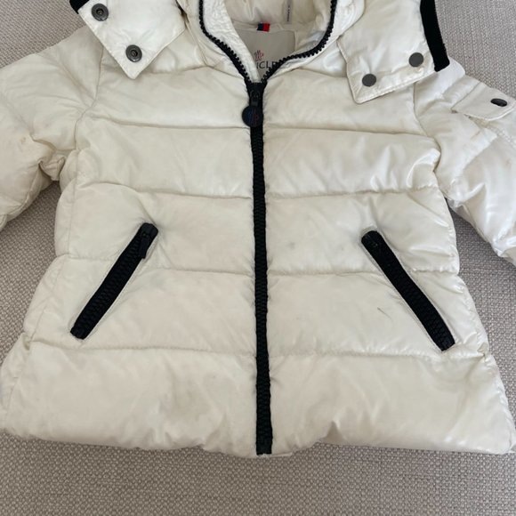 Moncler Baby Giubbotto Coat White Ivory Down Puffer Jacket Enfant Size 2 - Picture 3 of 13